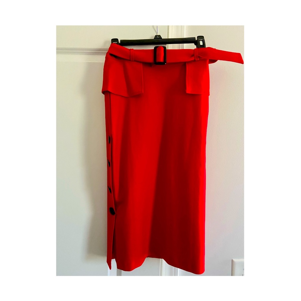 Red pencil skirt